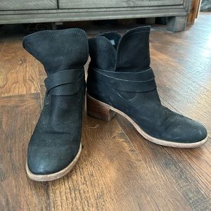 UGG Black Leather Ankle Booties